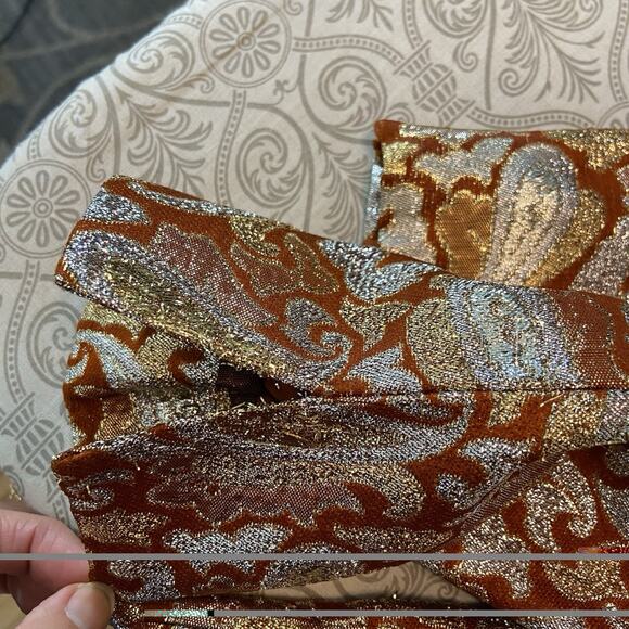 Vintage 60s Romantica Victor Costa Metallic Brocade Paisley Mini Shift Dress - Picture 8 of 11